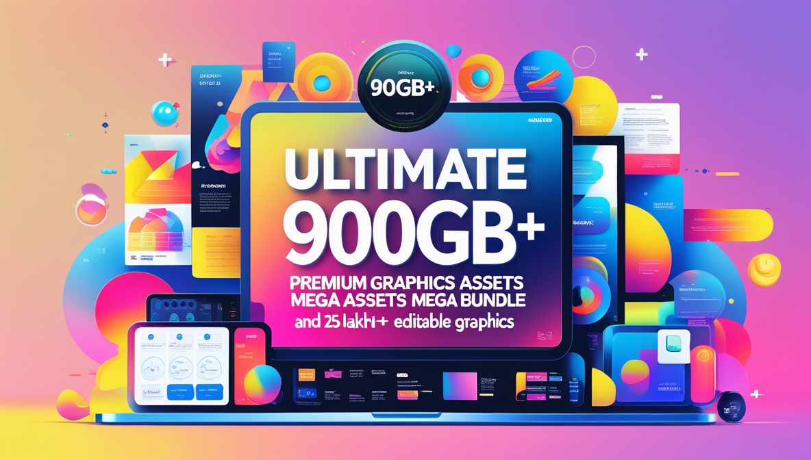 Ultimate 900GB+ Premium Graphics Assets (Templates) Mega Bundle – 25 Lakh+ Editable Graphics
